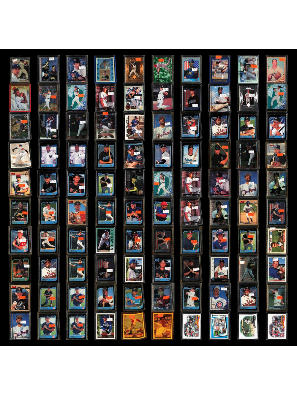 100 Card Baseball Lot Many Semi-Stars++ Finest Flair Refractors Chrome++